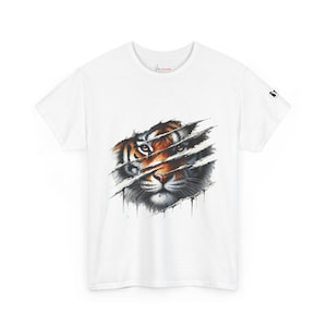 Majestic Tiger Unisex Heavy Cotton Tee, Nature Lover Shirt, Animal Graphic Tee, Gift for him, gift for her, Tiger lover gift,