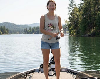 Reel Girls Fish! Tank Top | Fishing Bass Graphic