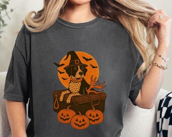 German Shorthair Pointer Halloween Shirt, Comfort Colors Hunting Dog tee, Dog on Camo Cooler t-shirt, Southern Spooky t shirt,dog lover gift