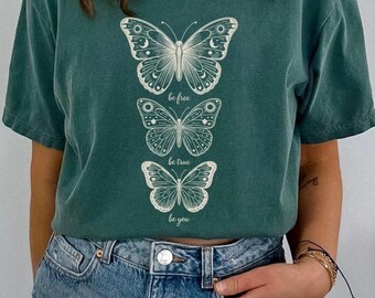 Vintage Butterfly T-Shirt, Cottagecore Aesthetic Comfort Colors® Shirt, Cottagecore Shirt, Aesthetic Tshirt, Cottage Core Shirt