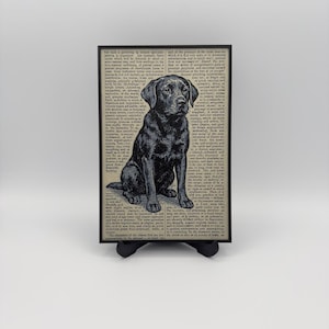 Impression d&#39;art Labrador Retriever : page de dictionnaire vintage avec support