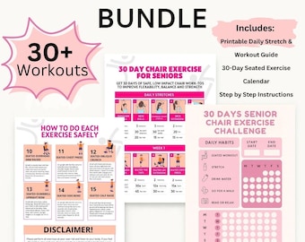 Chair Yoga for Seniors: 30-Day Seated Exercise Program PLUS FREE Wellness Journal (Digital PDF)