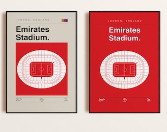 Arsenal FC Print: Emirates Stadium Poster (2-for-1 Digital Download, All Sizes Available)