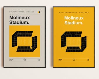 Wolverhampton Wanderers Print: Molineux Stadium Poster (2-for-1 Digital Download, All Sizes Available)