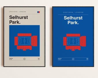 Crystal Palace FC Print: Selhurst Park Poster (2-for-1 Digital Download, All Sizes Available)