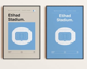 Manchester City FC Print: Etihad Stadium Poster (2-for-1 Digital Download, All Sizes Available)