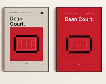 AFC Bournemouth Print: Dean Court / Vitality Stadium Poster (2-for-1 Digital Download, All Sizes Available)