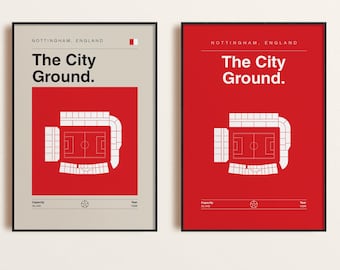 Nottingham Forest Print: The City Ground Poster (2-for-1 Digital Download, All Sizes Available)