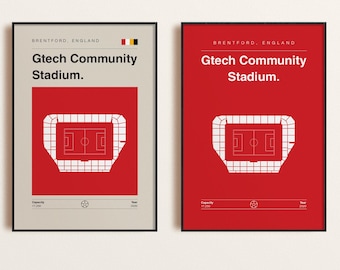 Brentford FC Print: Gtech Community Stadium Poster (2-for-1 Digital Download, All Sizes Available)