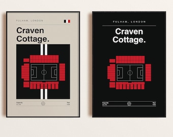Fulham FC Print: Craven Cottage Poster (2-for-1 Digital Download, All Sizes Available)