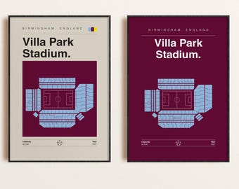 Aston Villa Print: Villa Park Stadium Poster (2-for-1 Digital Download, All Sizes Available)
