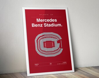 Mercedes Benz Stadium: Atlanta Falcons Poster, Sports Wall Art