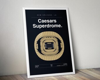 Caesars Superdrome: New Orleans Saints Poster, Sports Wall Art