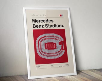 Mercedes Benz Stadium: Atlanta Falcons Poster, Sports Wall Art