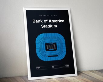 Bank of America Stadium: Carolina Panthers Poster, Sports Wall Art