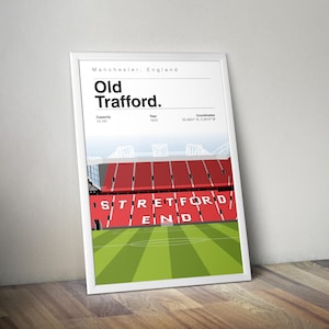 Old Trafford Poster | Old Trafford Stadium Print | Manchester United Poster | MUFC Art | Housewarming Gift | Sports Illustration
