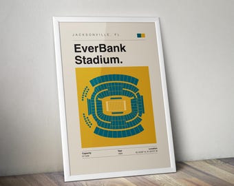 EverBank Stadium: Jacksonville Jaguars Poster, Sports Wall Art