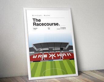 Wrexham Racecourse Ground Print: Welsh Football Stadium Art (Digital Download)