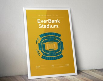 EverBank Stadium: Jacksonville Jaguars Poster, Sports Wall Art