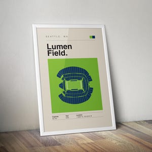 Lumen Field Stadion Poster Meterware Siebelt Seahawks and Sounders Fan Art (Digitaler Download)