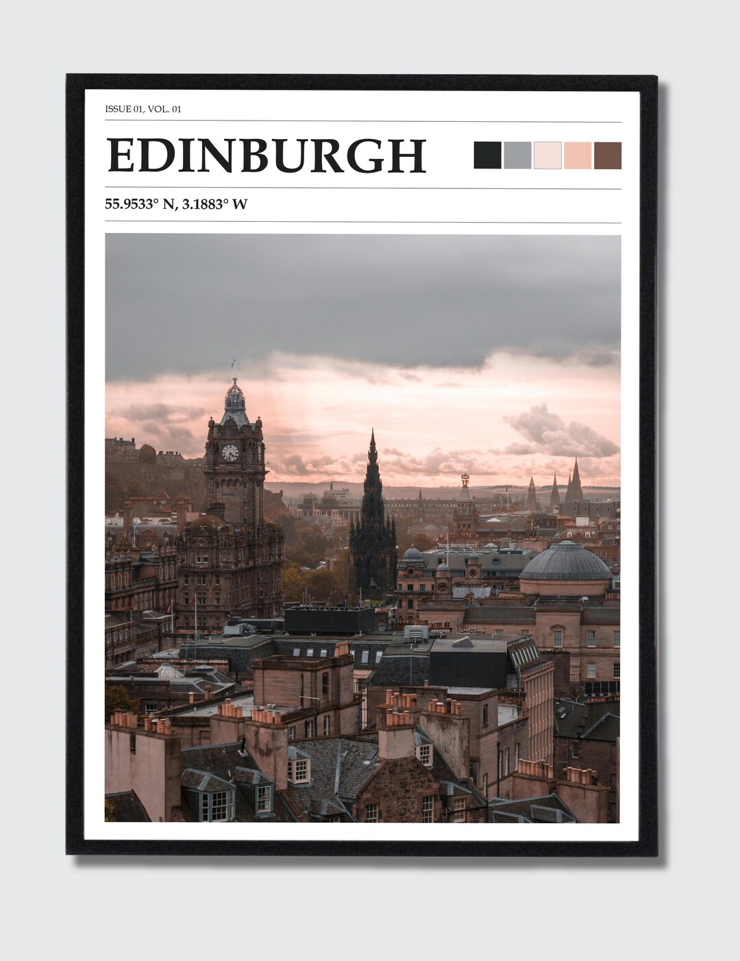 Edinburgh Travel Print • Digital Download Wall Art • Modern City Poster ...