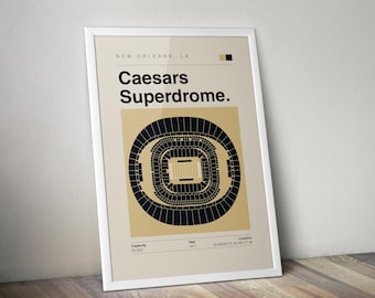 Caesars Superdrome: New Orleans Saints Poster, Sports Wall Art