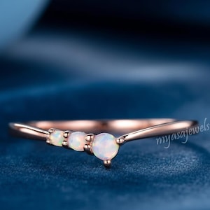 dainty opal ring rose gold | 925 sterling silver opal engagement ring | minimalist october birthstone jewelry | stacking promise ring women