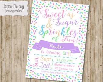 sprinkle birthday invitation etsy