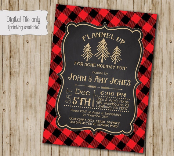 Plaid Christmas Invitations 9