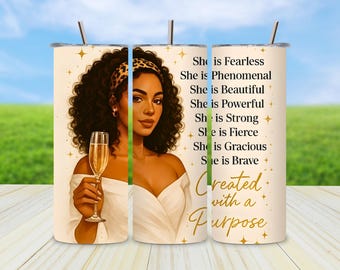 Black Girl Magic 20oz Tumbler Wrap PNG: Erstellt mit einem Zweck (Digitaler Download)