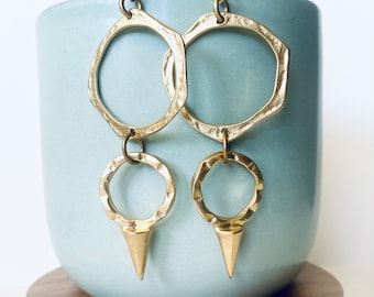 Hoop and Arrow, Brass Earrings