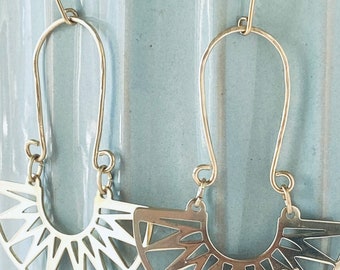 Starburst Brass Earrings