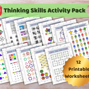 May include: A collection of 12 printable worksheets for kids, featuring various activities like shape recognition, counting, and pattern copying. The worksheets are designed with colorful illustrations and clear instructions, perfect for educational fun.