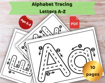 Alphabet Tracing Letters A-Z for Kids | Big Bold Letters Printable | Handwriting Practice Worksheet for Preschool and Kindergarten