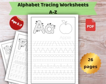 Alphabet Tracing Worksheets for Kids | ABC Letter Practice A-Z | Preschool Handwriting Workbook | Printable Learning PDF
