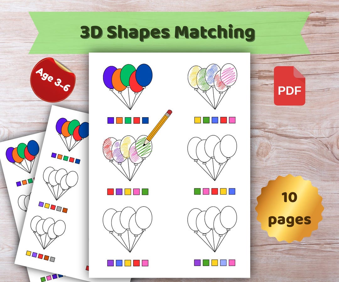 Color Matching Balloons Worksheet – Printable Color Activity for Kids ...
