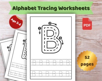Alphabet Tracing Worksheets for Kids – Uppercase and Lowercase Letters A–Z Printable