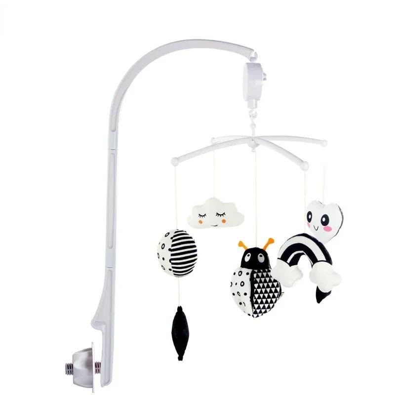 Perfk Mobile Bébé Berceau - Hochets Suspendus Rotatifs Mignons Avec Cloche, Jouet Musical Pour Lit Et Landau, Panda Feutre Bambou