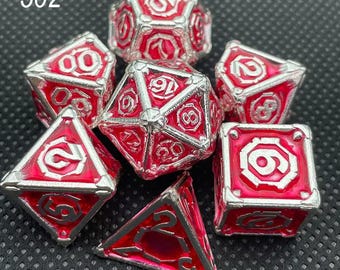 Metal Dice 7PCs Dnd Set Solid Polyhedral D&D Dice DND For Role Playing Game Rpg Rol Pathfinder Board Game, Metal DnD Dice Set Bronze Gear