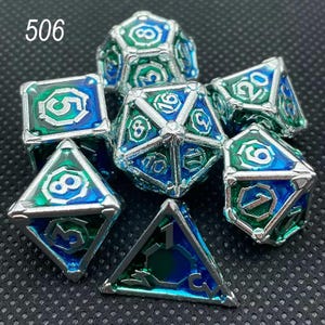 Metal Dice 7PCs Dnd Set Solid Polyhedral D&D Dice DND For Role Playing Game Rpg Rol Pathfinder Board Game, Metal DnD Dice Set Bronze Gear