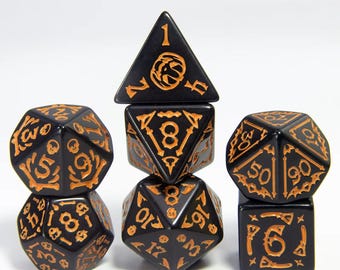 DND Dice Set 7pcs Halloween Pattern Polyhedral Dice Set for D&D RPGs Role Playing Table Games, Dungeons and Dragons, Polyhedral Dice Set