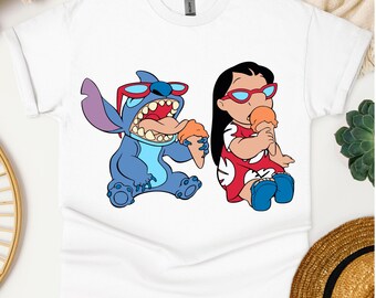 Disney Lilo and Stitch Ice Cream Shirt, Ohana Shirt, Disney Toodler Lilo and Stitch Shirt, Disneyland Trip Shirt, Disney Snack Family Shirts