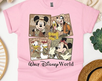 Maglietta vintage Disney Animal Kingdom, maglietta divertente Topolino e i suoi amici, maglietta Disney Safari Mode, vacanza Disney, viaggio a Disneyworld