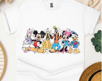 Maglietta Comfort Colors® Mickey And Friends, maglietta Disney Trip, maglietta Mickey And Co, maglietta Disney Friends, maglietta Disneyland