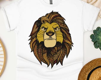 Lion Face Shirt,majestic Lion Shirt, Wild Lion shirt,animal lover shirt,animal shirt,animal face shirt,African Tribal Shirt, Zoo shirt