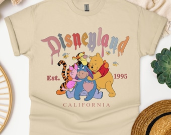 Vintage Winnie the Pooh Disneyland Shirt, Retro Disney Pooh Bear Shirt, Pooh Bear and Friends Shirt, Disney Trip Shirt, Disneyland Shirt