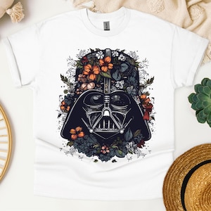 Floral Darth Vader Face Shirt, Star Wars Flowers T-shirt, Hollywood Studios Sweatshirt, Galaxy&#39;s Edge Tee, Walt Disney Gift, Funny girl gift