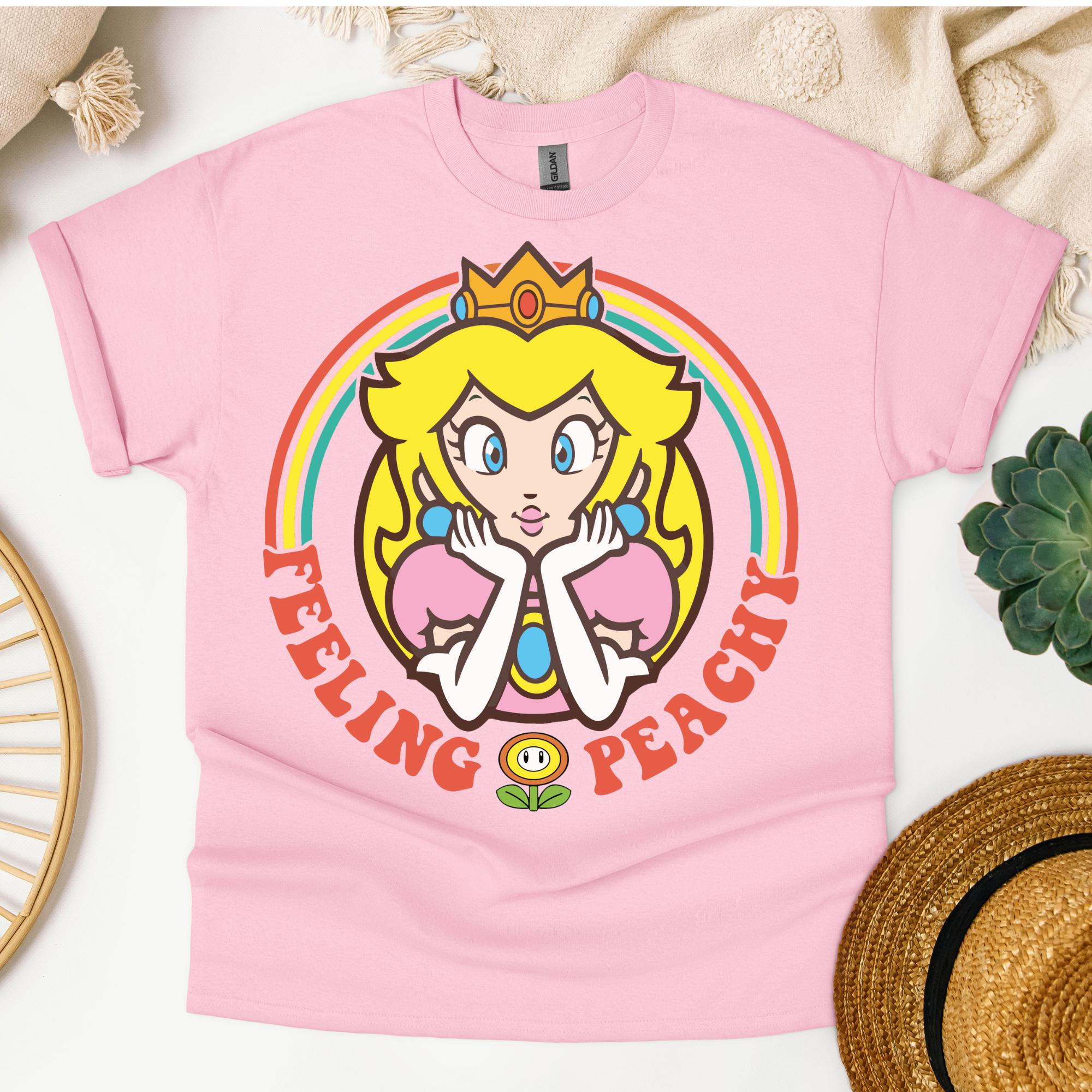 ピーチ姫マリオシャツ、ピーチ姫タイムTシャツ、スーパーマリオ