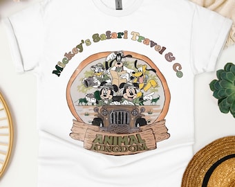 Maglietta vintage Disney Animal Kingdom, maglietta divertente Topolino e i suoi amici, maglietta Disney Safari Mode, vacanza Disney, viaggio a Disneyworld