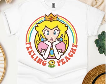 ピーチ姫マリオシャツ、ピーチ姫タイムTシャツ、スーパーマリオ 